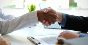 handshake over leasing deal
